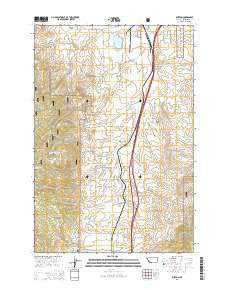 Buxton Montana Current topographic map, 1:24000 scale, 7.5 X 7.5 Minute, Year 2014