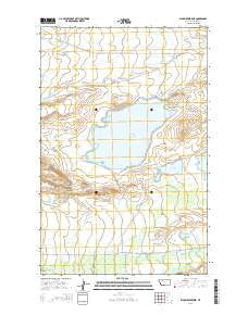 Bynum Reservoir Montana Current topographic map, 1:24000 scale, 7.5 X 7.5 Minute, Year 2014
