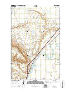 Cascade Montana Current topographic map, 1:24000 scale, 7.5 X 7.5 Minute, Year 2014