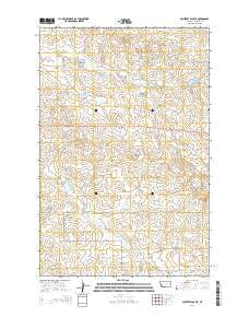 Cemetery Coulee Montana Current topographic map, 1:24000 scale, 7.5 X 7.5 Minute, Year 2014