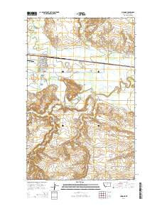 Chinook Montana Current topographic map, 1:24000 scale, 7.5 X 7.5 Minute, Year 2014