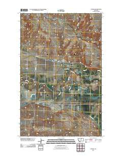 Coburg Montana Historical topographic map, 1:24000 scale, 7.5 X 7.5 Minute, Year 2011
