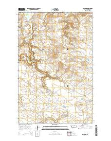 Coburg SE Montana Current topographic map, 1:24000 scale, 7.5 X 7.5 Minute, Year 2014