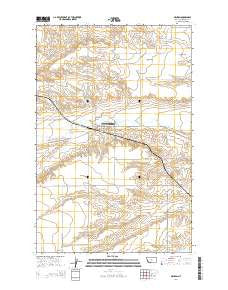 Denton Montana Current topographic map, 1:24000 scale, 7.5 X 7.5 Minute, Year 2014