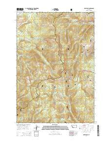 Dickie Peak Montana Current topographic map, 1:24000 scale, 7.5 X 7.5 Minute, Year 2014