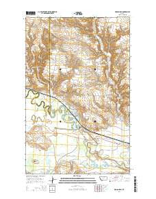 Dodson Dam Montana Current topographic map, 1:24000 scale, 7.5 X 7.5 Minute, Year 2014