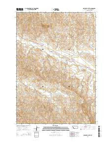 Dry Creek Butte Montana Current topographic map, 1:24000 scale, 7.5 X 7.5 Minute, Year 2014
