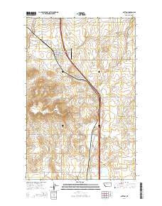 Dutton Montana Current topographic map, 1:24000 scale, 7.5 X 7.5 Minute, Year 2014