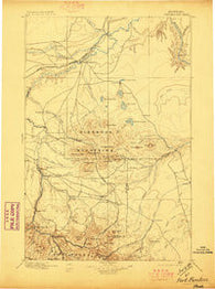 Fort Benton Montana Historical topographic map, 1:250000 scale, 1 X 1 Degree, Year 1897