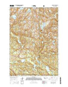 Fossil Lake Montana Current topographic map, 1:24000 scale, 7.5 X 7.5 Minute, Year 2014