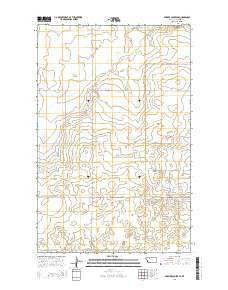 Fowler Coulee SE Montana Current topographic map, 1:24000 scale, 7.5 X 7.5 Minute, Year 2014