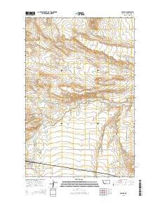 Geyser Montana Current topographic map, 1:24000 scale, 7.5 X 7.5 Minute, Year 2014