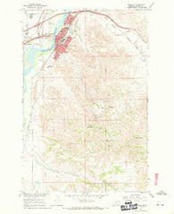 Glendive Montana Historical topographic map, 1:24000 scale, 7.5 X 7.5 Minute, Year 1967