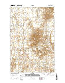 Goose Bill Butte Montana Current topographic map, 1:24000 scale, 7.5 X 7.5 Minute, Year 2014
