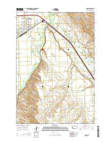 Hardin Montana Current topographic map, 1:24000 scale, 7.5 X 7.5 Minute, Year 2014