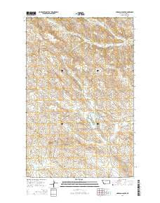 Hardpan Coulee Montana Current topographic map, 1:24000 scale, 7.5 X 7.5 Minute, Year 2014