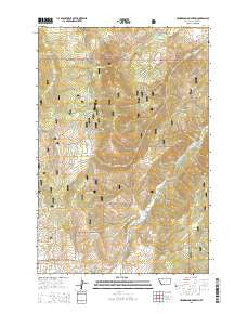 Henderson Mountain Montana Current topographic map, 1:24000 scale, 7.5 X 7.5 Minute, Year 2014