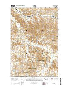 Hodges Montana Current topographic map, 1:24000 scale, 7.5 X 7.5 Minute, Year 2014