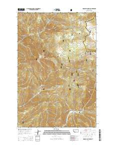 Hogback Mountain Montana Current topographic map, 1:24000 scale, 7.5 X 7.5 Minute, Year 2014