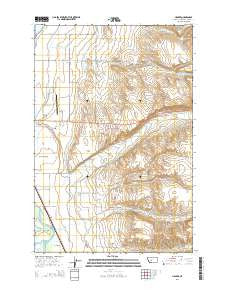 Holker Montana Current topographic map, 1:24000 scale, 7.5 X 7.5 Minute, Year 2014
