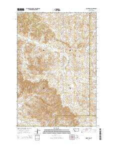 Hooky Dam Montana Current topographic map, 1:24000 scale, 7.5 X 7.5 Minute, Year 2014