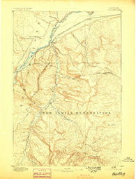 Huntley Montana Historical topographic map, 1:125000 scale, 30 X 30 Minute, Year 1893