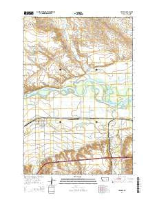 Hysham Montana Current topographic map, 1:24000 scale, 7.5 X 7.5 Minute, Year 2014