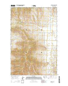 Irvine Hill Montana Current topographic map, 1:24000 scale, 7.5 X 7.5 Minute, Year 2014