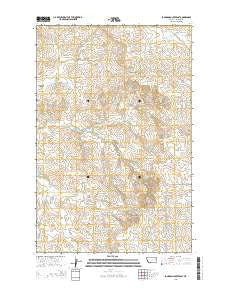 Johnson Coulee East Montana Current topographic map, 1:24000 scale, 7.5 X 7.5 Minute, Year 2014