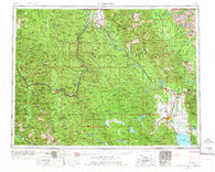 Kalispell Montana Historical topographic map, 1:250000 scale, 1 X 2 Degree, Year 1957