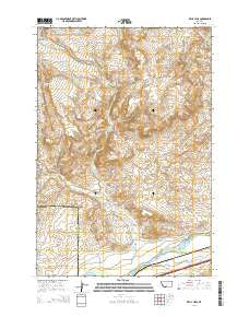 Kelly Hills Montana Current topographic map, 1:24000 scale, 7.5 X 7.5 Minute, Year 2014
