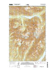 Kintla Peak Montana Current topographic map, 1:24000 scale, 7.5 X 7.5 Minute, Year 2014
