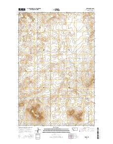 Knees Montana Current topographic map, 1:24000 scale, 7.5 X 7.5 Minute, Year 2014