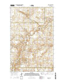 Knees NE Montana Current topographic map, 1:24000 scale, 7.5 X 7.5 Minute, Year 2014