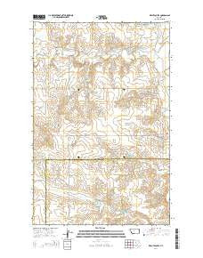 Kraut Coulee Montana Current topographic map, 1:24000 scale, 7.5 X 7.5 Minute, Year 2014