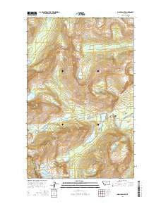 Many Glacier Montana Current topographic map, 1:24000 scale, 7.5 X 7.5 Minute, Year 2014