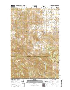 Middle Creek Lake Montana Current topographic map, 1:24000 scale, 7.5 X 7.5 Minute, Year 2014