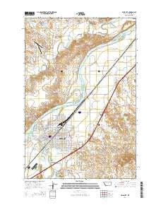 Miles City Montana Current topographic map, 1:24000 scale, 7.5 X 7.5 Minute, Year 2014