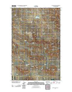 Pigtail Coulee Montana Historical topographic map, 1:24000 scale, 7.5 X 7.5 Minute, Year 2011