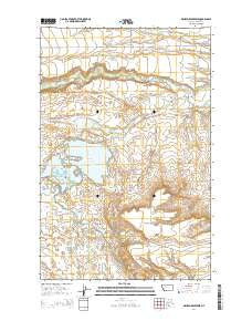 Pishkun Reservoir Montana Current topographic map, 1:24000 scale, 7.5 X 7.5 Minute, Year 2014