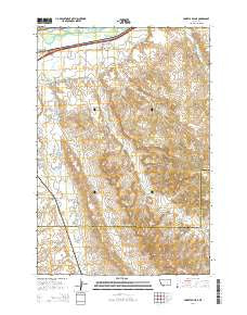 Pompeys Pillar Montana Current topographic map, 1:24000 scale, 7.5 X 7.5 Minute, Year 2014