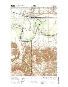 Poplar Montana Current topographic map, 1:24000 scale, 7.5 X 7.5 Minute, Year 2014