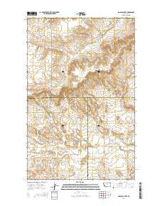 Poplar Coulee Montana Current topographic map, 1:24000 scale, 7.5 X 7.5 Minute, Year 2014