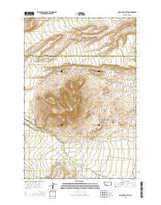 Porcupine Butte Montana Current topographic map, 1:24000 scale, 7.5 X 7.5 Minute, Year 2014