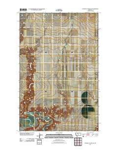 Poverty Coulee SE Montana Historical topographic map, 1:24000 scale, 7.5 X 7.5 Minute, Year 2011