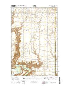 Poverty Coulee SE Montana Current topographic map, 1:24000 scale, 7.5 X 7.5 Minute, Year 2014