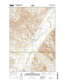 Powderville Montana Current topographic map, 1:24000 scale, 7.5 X 7.5 Minute, Year 2014