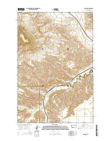Pownal Montana Current topographic map, 1:24000 scale, 7.5 X 7.5 Minute, Year 2014