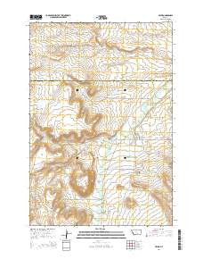 Pryor Montana Current topographic map, 1:24000 scale, 7.5 X 7.5 Minute, Year 2014