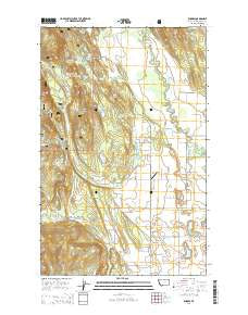 Rhodes Montana Current topographic map, 1:24000 scale, 7.5 X 7.5 Minute, Year 2014